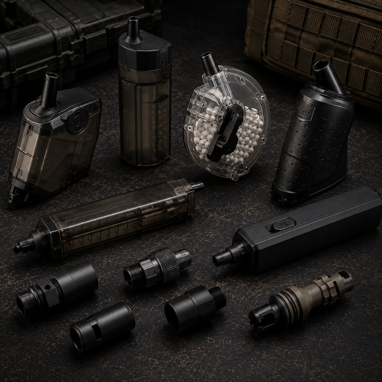 Shop airsoft speed loaders and adapters for quick, hassle-free magazine reloading. Compatible with a wide range of airsoft rifles, pistols, and magazines.