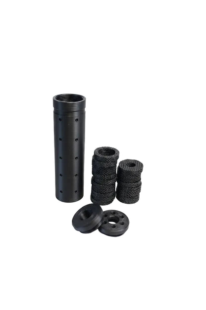 Airsoft Barrel Extension mock dummy attachment. 14mm CW, 3d printed, Black, Tacbase