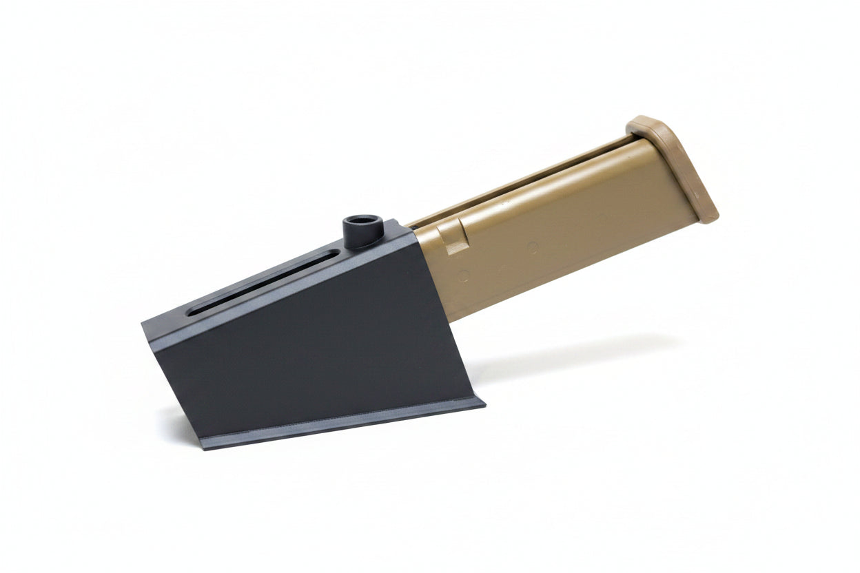 3d printed speed loader adapter to load glock style magazines for airsoft use. Quicker reload, tacbase, airsoft accessories
