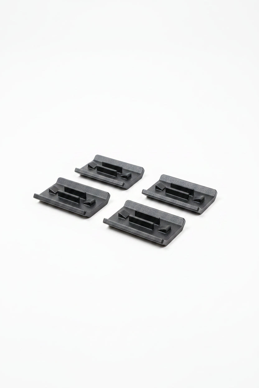 Black 3D printed M-LOK handguard cover for airsoft replica.