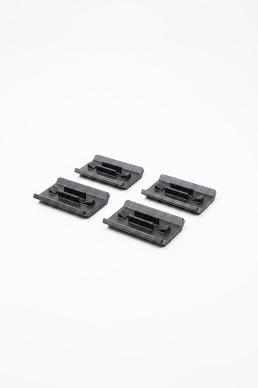 Black 3D printed M-LOK handguard cover for airsoft replica.