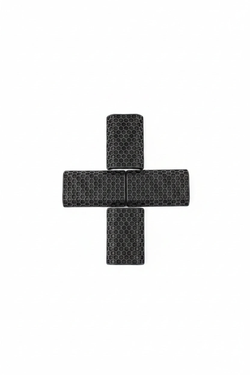 Black 3D printed M-LOK handguard cover for airsoft replica.